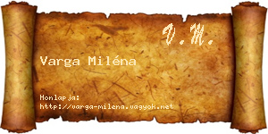 Varga Miléna névjegykártya